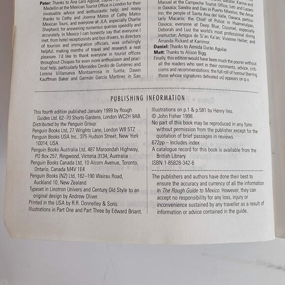 Mexico The Rough Guide 4th edition By John Fisher Travel Guide Paperback - Picture 6 of 7